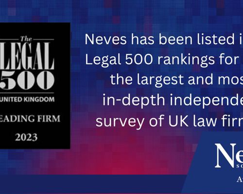Neves are listed in the Legal 500 2023 rankings